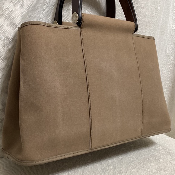 *SOLD*Hermès Toile H Cabag Elan Etoupe Canvas With Leather Expandable Tote bag - Picture 6 of 17
